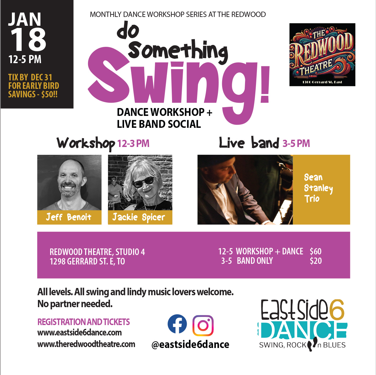 Swing Dance Workshop + Live Band Dance&nbsp;Social